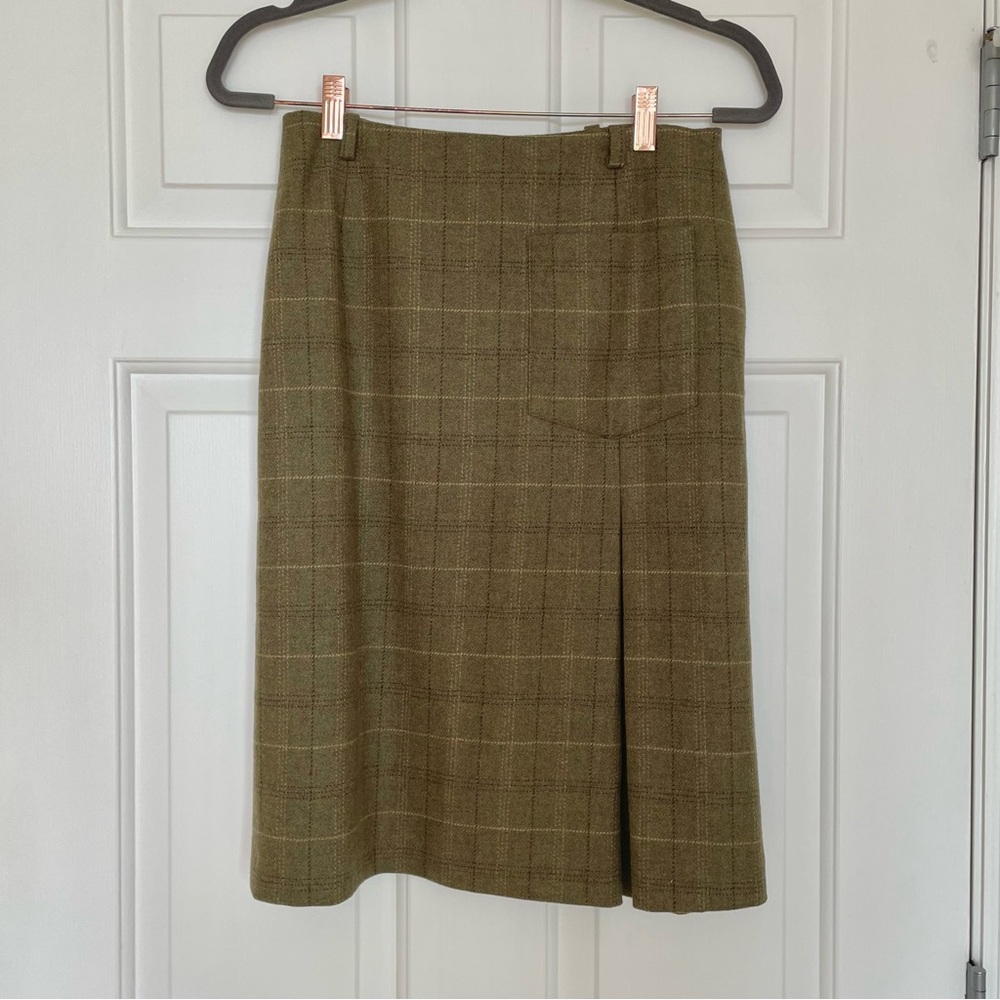Vintage Max Mara Plaid Wool Skirt Size 4